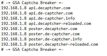 Gsa Captcha Breaker Hosts File Edit für Webserver